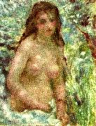 Pierre-Auguste Renoir naken flicka i solsken Spain oil painting artist
